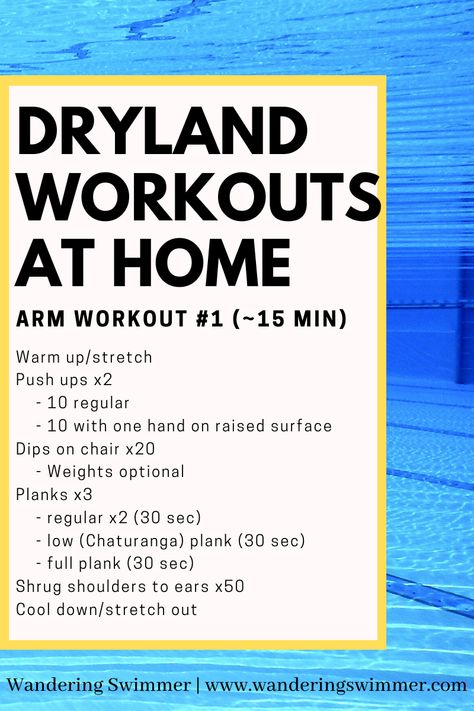 Swimming Workout Dryland, Field Hockey Workouts At Home, Swimmer Workout Training, Swimmer Dryland, Dryland For Swimmers, Swimmer Workout Dryland, Dryland Swim Workouts, Swimmer Arms Workout, Arm Workout For Swimmers