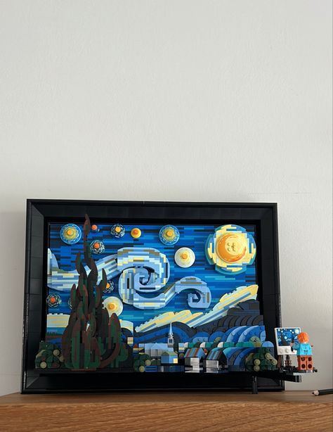 starry nights van gogh lego set Lego The Starry Night, Stary Night Lego, Starry Night Lego Set, Van Gogh Lego Set, Lego Starry Night, Starry Night Gift Ideas, Van Gogh Lego, Lego Van, Lego Room Decor