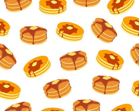 Pancake Background, Pancake Illustration, Buttery Pancakes, Cards Background, Journal Things, Event Poster Template, Pancake Art, Food Drawings, Food Patterns