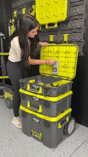 Ryobi Battery Storage, Ryobi Tool Storage, Ryobi Link, Small Tool Box, Ryobi Tools, Stationary Storage, Store Room, Garage Organize, Garage Work Bench