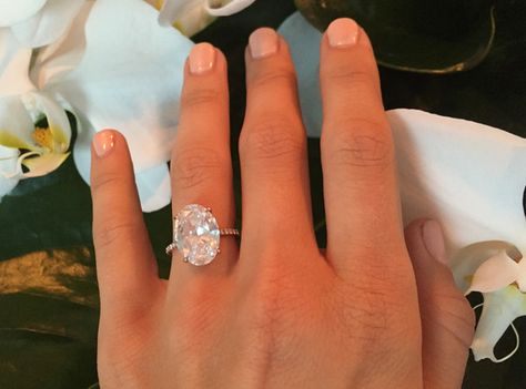 Julianne Hough Shares Close-Ups of Her Flawless Engagement Ring?Plus, an Expert Weighs In! | E! Online Mobile Julianne Hough Engagement Ring, Brooks Laich, Lorraine Schwartz, Oval Solitaire Engagement Ring, Oval Engagement Ring, Engagement Celebration, Celebrity Engagement Rings, Julianne Hough, Oval Engagement