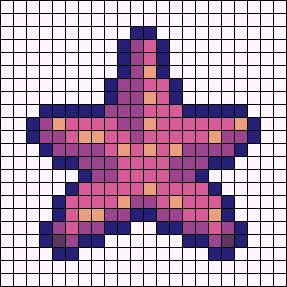 Alpha pattern #92370 | BraceletBook Pixel Fish Art, Perler Fish Pattern, Pixel Art Pattern Jellyfish, Starfish Alpha Pattern, Starfish Pixel Art, Shell Perler Beads, Sea Shell Perler Bead Pattern, Sea Perler Beads, Seashell Pixel Art