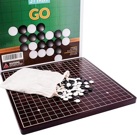 Amazon.com: Go Board Game Set by GrowUpSmart | Ancient Chinese I-Go | Igo with Black and White Stones | Weiqi Strategy Game for Kids and Adults: Toys & Games Chinese Board Games, Go Board Game, Go Board, White Stones, Game For Kids, Games To Buy, Traditional Games, Strategy Games, Ancient Chinese