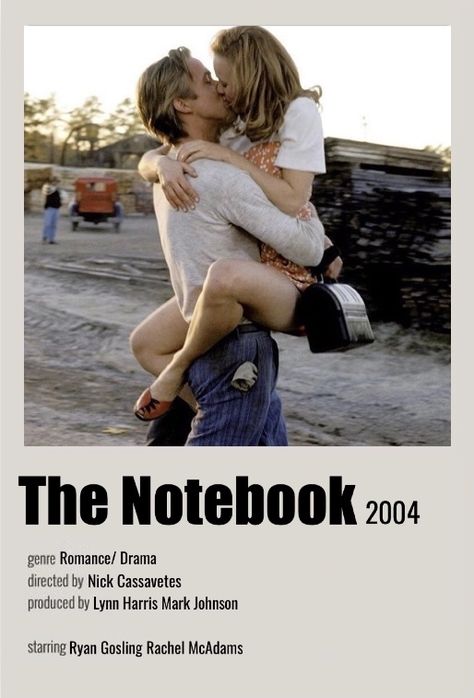 The Notebook Polaroid, Ryan Gosling And Rachel Mcadams, Ryan Gosling Movies, Polaroid Movie Poster, Minimalistic Poster, James Garner, Mark Johnson, Rachel Mcadams, The Notebook