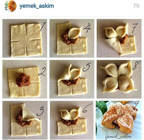 Pastry Design, Decorações Com Comidas, Bread Shaping, Danish Pastry, Bread Art, Homemade Pastries, Pastry Art, Puff Pastry Recipes, Bread And Pastries