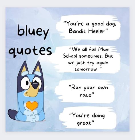 Bluey Quote, Bluey Funny, Bluey Wallpaper, Bluey Stuff, Baby Captions, Bingo Funny, Daily Routine Planner, Cute Blue Wallpaper, South Park Funny