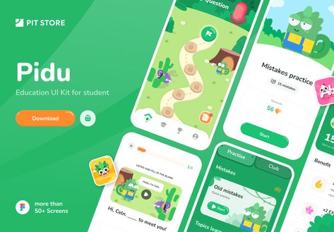 #learning #elearning #onlinelearning #uikit #uidesign #english #education #mobileapp #course #illustration #flatillustration Learning App Ui Design, Kids App Design, English App, English Learning Course, Education Application, Mindfulness App, Educational Apps For Kids, Dribbble Design, English Education