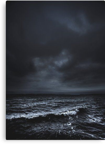 ‘I´m fading’ Canvas Print by HappyMelvin. #ocean #sea #nature #photography #wanderlust #wallart #canvas Cold Ocean, Storm Wallpaper, Dark Naturalism, Dark & Stormy, Ocean Storm, Dark And Stormy, Ocean Backgrounds, Breathtaking Photography, Black Ocean