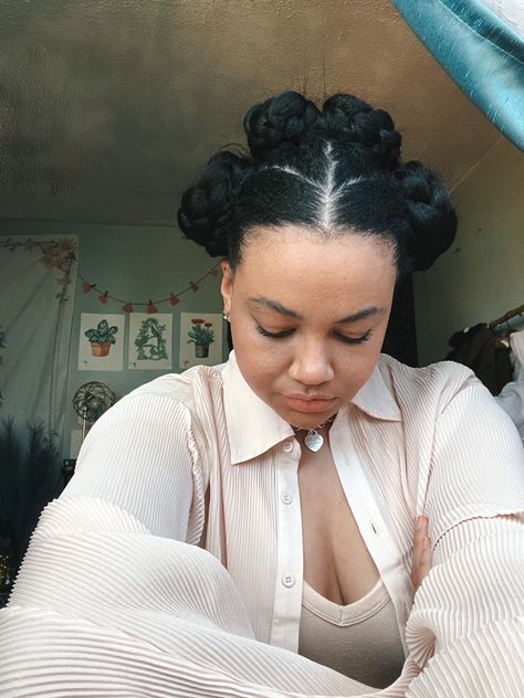 4 Buns Hairstyle Black Women, Multi Bun Hairstyles, Multiple Buns Hairstyles, Triple Bun Hairstyle, Four Buns Hairstyle, Unique Bun Hairstyles, 3 Buns Hairstyle, Afro Space Buns, 4 Buns Hairstyle