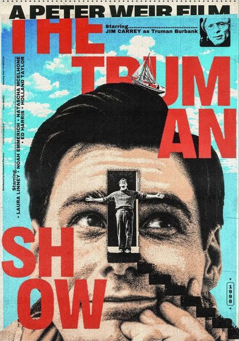 The Truman Show Movie Poster, Best Movie Posters Of All Time, Film Poster Design Vintage, The Office Prints, Movie Poster Design Ideas Graphics, Custom Movie Posters, Cinema Posters Vintage, Iconic Movie Posters Cinema, Movie Poster Design Inspiration