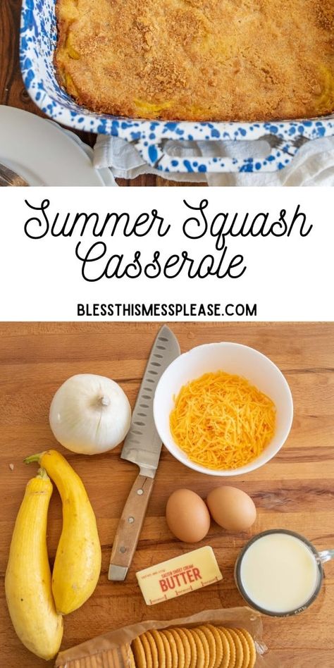 Easy Yellow Squash Recipes, Cheesy Squash Casserole, Baked Yellow Squash, Easy Squash Casserole, Squash And Onions, Baked Summer Squash, Cheesy Squash, Ritz Cracker Topping, Vegetable Casseroles