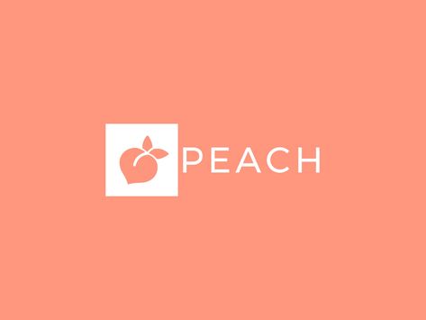 Peach logo Peach Logo Design, Peach Branding, Peach Office, Personal Branding Logo Design, Peach App, Korean Shop, Personal Branding Logo, Fruit Logo, Salon Logo Design