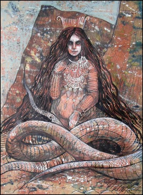 Snakes and the Cult of Ancestors | Esa Indian Mermaid, Scythian Art, Wild Goddess, Snake God, Feminine Archetypes, God Thoughts, Dark Tumblr, Art Symbols, Snake Goddess