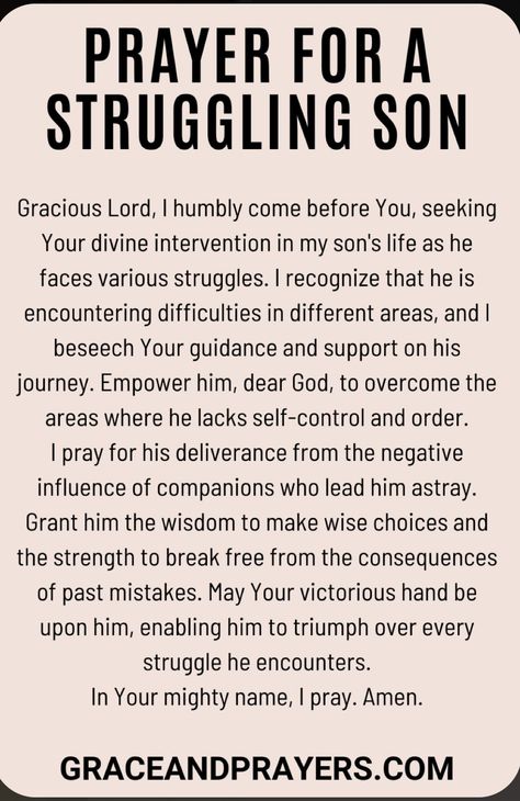 Prayer For Son, Prayer For My Son, Prayer For My Family, Prayer For My Children, Prayers Of Encouragement, Prayer For Guidance, Morning Prayer Quotes, Spiritual Prayers, Prayers For Children