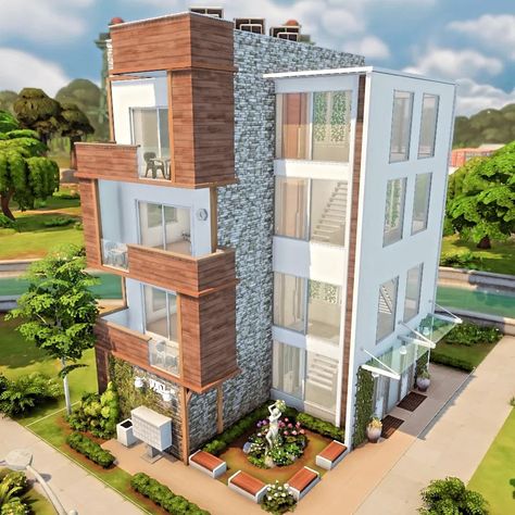 Sims4 Apartment Building, Sims Apartment Building, Sims4 Apartment, Sims 4 Apartments, Sims 4 Apartment Building, Sims 3 Houses Plans, Apartment Sims 4, Rich Apartment, Sims Apartment