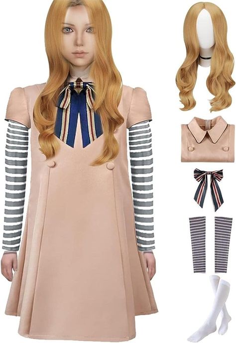 Megan Costume, Megan Cosplay, M3gan Doll, Megan Doll, Doll Makeup Halloween, Hallowen Costume, Halloween 2023, Cosplay Halloween, Doll Costume