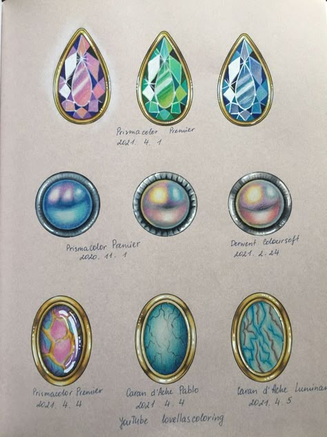 Pearl Drawing Tutorial, Opal Drawing, Jewel Painting, Draw Jewelry, Jewels Drawing, Gemstone Painting, Gem Drawing, Gem Tattoo, Jewel Drawing