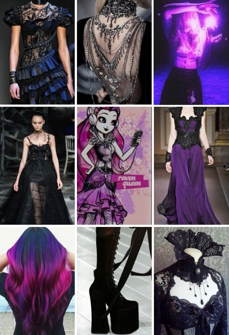 Raven Queen Aesthetic Outfits, Raven Queen Aesthetic, Ever After High Aesthetic, Queen Outfits, High Aesthetic, Holloween Costume, Raven Queen, Queen Aesthetic, Disney Fairy