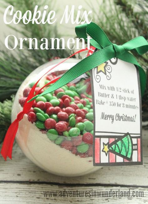 Fill a plastic ornament ball with cookie mix to gift! #ornament #christmas #kidmadechristmas #christmasornaments #christmasgifts #chrismtasgiftideas Diy Soup Mix Ornaments, Soup Mix Ornaments, Fillable Ornament Ideas Gifts, Diy Christmas Presents For Mom, Christmas Presents For Mom, British Festival, Boutique Crafts, Cookie Mixes, Christmas Presents For Moms