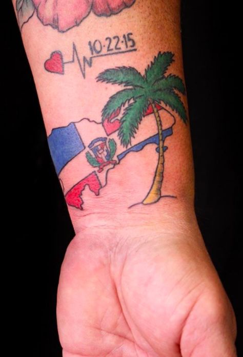 Dominican Taino Tattoos, Dominican Republic Flag Tattoo, Dominican Republic Map Tattoo, Puerto Rican And Dominican Tattoos, Dominican Tattoos, Mexican Flag Tattoos For Women, Dominican Flag Tattoo, Honduras Tattoo, Dominican Tattoo Ideas Women