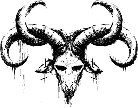 Demonic Drawing, Goat Skull Drawing, Demon Tattoo Designs, Satanic Design, Demonic Tattoos, Skull Drawing Tattoo, Demons Tattoo, 666 Tattoo, Drawing Tattoo Ideas