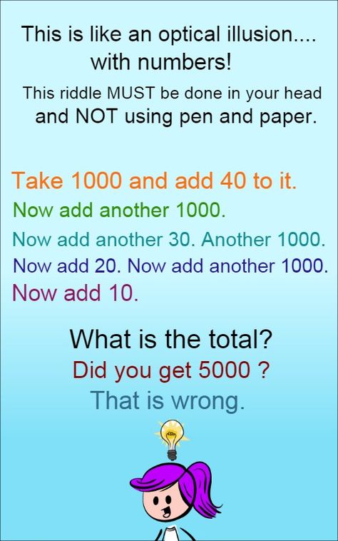 Did You Get 5000 Fun Math Mind Reading Tricks, Brain Teasers Riddles, Math Riddles, Funny Riddles, Cool Illusions, Funny Mind Tricks, Math Jokes, Math Humor, Jokes And Riddles