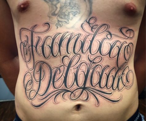 Familia Delgado Stomach Tattoos, Script Lettering, Old English, Tatting, Tattoo Quotes, Writing, Tattoos, 10 Things, Quick Saves