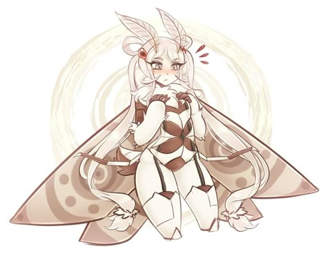 Moth Girl, Cute Moth, Demi Human, Moth Art, Monster Girls, Monster Characters, Mother Of God, Alien Art, Cute Art Styles