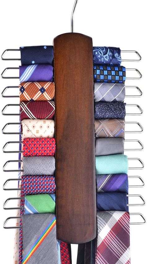 #TieOrganization #Organization #ClosetOrganization #OrganizedCloest Scarf Organizer, Tie Organizer, Center Organization, Wooden Tie, Tie Holder, Tie Hanger, Belt Rack, Wood Tie, Belt Organizer