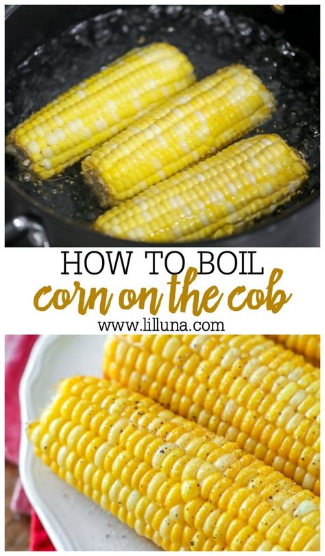 Boiling corn on the cob is a cinch! You will love this juicy corn on the cob to put on the side of any summer meal. #cornonthecob #corn #sidedish #siderecipe #bbqrecipes Boil Corn On Cob, Boiling Corn, Boil Corn On The Cob, Cob Recipes, Cook Corn, Keto Veggies, Creamy Pasta Bake, Diy Foods, Fashion Quiz