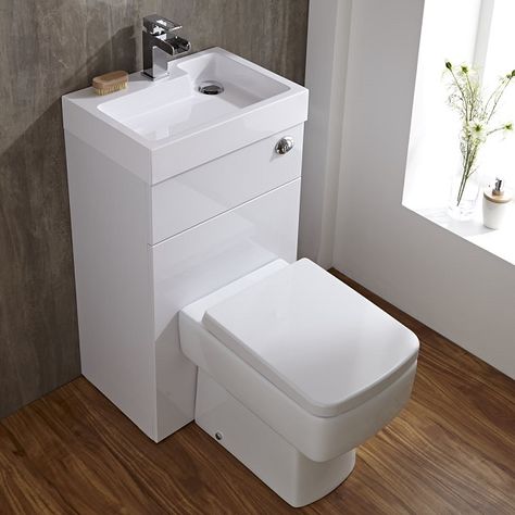 Maximise space in your downstairs loo with a our top tips and ideas Downstairs Toilet Ideas, Micro Housing, Toilet And Basin Unit, Space Saving Toilet, Small Downstairs Toilet, Bathroom Under Stairs, Toilet Ideas, Small Shower Room, Lobby Ideas