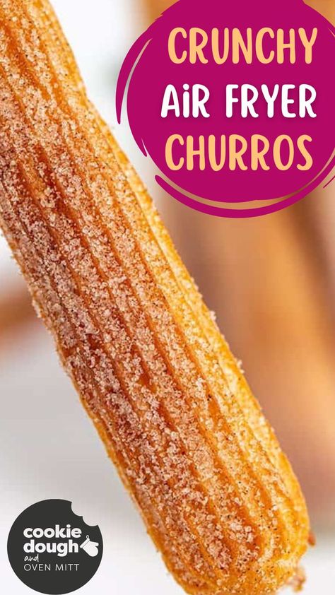 This Air Fryer Churros recipe provides a quick and easy way to make churros without frying. These churros are easy to make and come out crispy and delicious, perfect for snacking or as a dessert. The recipe is ideal for busy weeknights or special occasions. Chorro Recipes, Air Fry Churros, Air Fryer Churros Recipe, Frozen Churros, Air Fryer Churros, Make Churros, Baked Churros, Homemade Churros, Recipes Air Fryer