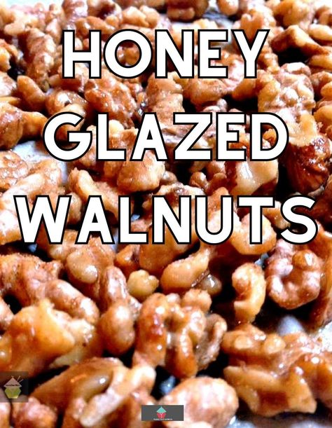 Honey Glazed Walnuts. A very simple and flexible recipe allowing you to choose your nuts and seasonings to suit! Only takes a few minutes to make too! Honey Glazed Walnuts, Glazed Walnuts, Walnut Recipes, Honey Glazed, Candied Nuts, International Recipes, Everyday Recipes, Vegan Vegetarian, Family Meals