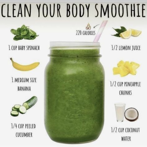 Smoothie Diet Challenge, Fruit Smoothie Recipes Healthy, Easy Healthy Smoothies, Smoothie Recipes Healthy Breakfast, Diet Smoothie Recipes, Smoothie Drink Recipes, Juicer Recipes, Healthy Drinks Smoothies, Spinach Smoothie