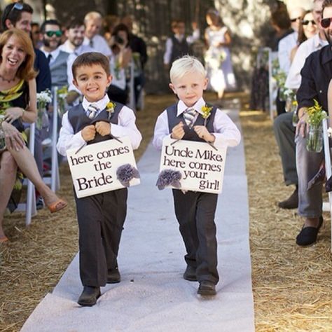 My little ring bearers are doing this for sure! Gold Signage, Uncle Mike, Dream Wedding Decorations, Ring Bearers, Plan My Wedding, Future Wedding Plans, Future Mrs, Cute Wedding Ideas, I Got Married