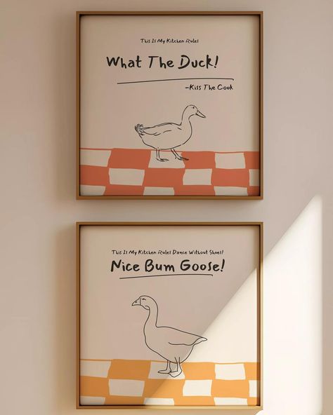 Happy Friday! Elevate your kitchen with our latest designs. Prints are now available on the website. 💛🧡🦆🦆🍸 ⭐️ Digital Download ⭐️ 5 Print Sizes ⭐️ High Resolution at 300 DPI. ⭐️ New Weekly Designs . . . For more follow: @dalueur.co . . . #walldecor #wallart #prints #homedecor #wallprints #homeinspo #homeinspiration #homedecorideas #artprints #homeideas #gallerywallinspo #gallerywall #printable” My Kitchen Rules, What The Duck, The Duck, Typography Quotes, Printable Designs, Happy Friday, Unique Decor, Design Crafts, Printable Art