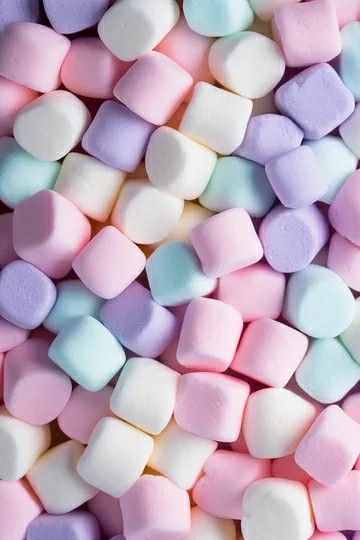 Pastel Candy Aesthetic, Marshmallow Photography, Pastel Marshmallows, Soft Kidcore Aesthetic, Phone Lock Screen Wallpaper, Soft Kidcore, Cotton Candy Colors, Pastel Candy, Purple Candy