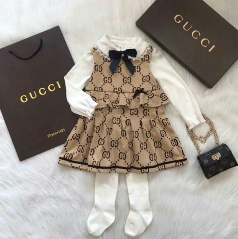 Gucci for girls 💖 Luxury Baby Fashion, Gucci Baby Clothes, Luxury Kids Clothes, Gucci Clothes, Luxury Baby Clothes, Luxury Baby Gifts, Gucci Baby, Designer Baby Clothes