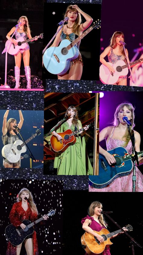 all the guitars on the eras tour Teardrops On My Guitar, Fearless Tour, Stage Outfits, Eras Tour, Taylor Swift, Swift, Guitar, Pins, Quick Saves