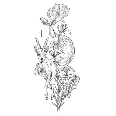 Capricorn Flower, Pansy Tattoo, Earthy Tattoos, Capricorn Tattoo, Horoscope Capricorn, Lotus Flower Tattoo, Flower Tattoos, Pansies, Body Art Tattoos