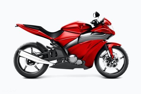 Red sports bike 3D vector | premium image by rawpixel.com / HwangMangjoo Bike Png, Red Motorcycle, Red Bike, Bike Motor, Sports Bike, Bike Bike, 3d Vector, Motor Bike, Red Car