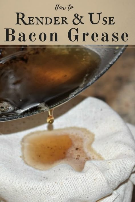 Bacon Grease Uses, Lard Recipe, Rendering Lard, How To Render, Bacon Grease, Wild Edibles, How To Store, Survival Food, Cooking Techniques