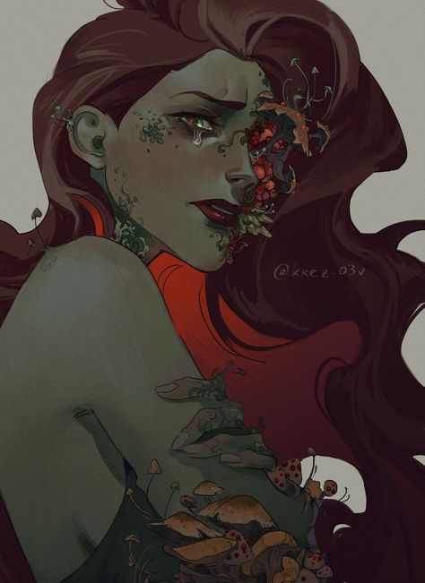 krez.03v on Twitter: ""Somehow after all this, I want to live." #poisonivy #dc https://t.co/cN9mxKBixa" / Twitter Poison Ivy Fanart Cute, Dc Comic Women, Poison Ivy Fanart, Dc Superheroes Art, Poison Ivy Character, Poison Ivy And Harley Quinn, Poison Ivy Comic, Harley Quinn Poison Ivy, Dc Fanart