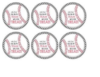 Baseball Party: Rice Krispies Treats®, Cal Ripken Jr. and some FREE printable tags | Mimi's Dollhouse T Ball Snacks Baseball Treats, Last Baseball Game Treats, Baseball Snack Printables Free, Free Baseball Party Printables, Softball Snacks, Baseball Printables, Party Rice, Tball Mom, Baseball Favors