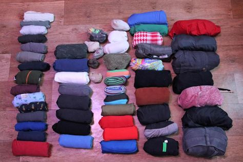 Army Roll Packing, Ranger Roll Clothes Packing Hacks, Efficient Packing Travel, Roll Packing Clothes, How To Roll Clothes For Packing, Army Packing, Rolling Clothes For Packing, Luggage Packing Hacks, Inexpensive Hobbies