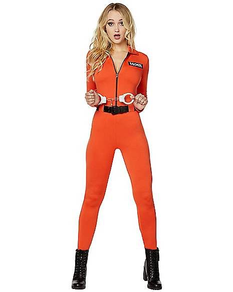 Diy Inmate Costume Women, Inmate Costume, Prisoner Costume, Perfect Halloween Costume, Catsuit Costume, Halloween Costumes For Teens Girls, New Halloween Costumes, Orange Suit, Halloween Long Sleeve