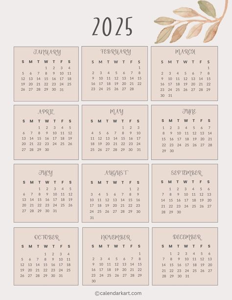 Free Printable Year At A Glance Calendar 2025 - CalendarKart 2025 Cute Calendar Printable Free, 2025 Calendar Printable, 2025 Calendar Printable Free, Printable Calender, Year At A Glance Calendar, Calender Printables, Yearly Calendar Template, Blank Monthly Calendar, At A Glance Calendar