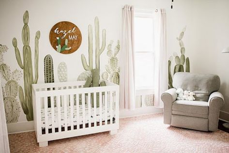 Desert Nursery, Southwest Nursery, Cactus Nursery, Nursery Planning, Nursery Room Design, Girl Nursery Room, Nursery Room Inspiration, Nursery Inspo, Nursery Baby Room