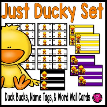 You're a Lucky Duck to have found this set of name plates and word wall cards with matching behavior and rewards. The duck money will help you develop a positive classroom environment while integrating money into your daily behavior plan. This set will make your Lucky Ducky Classroom, Duck Classroom Door Ideas, Duck Theme Classroom Decor, Classroom Duck Theme, Lucky Ducks Classroom Management, Birthday Bulletin Board, Animals Crafts, Positive Classroom Environment, Behavior Plan