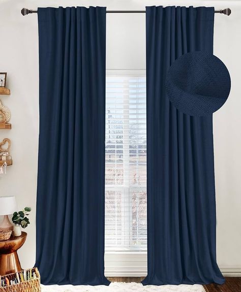 Amazon.com: 100% Blackout Shield Linen Blackout Curtains for Bedroom 108 Inches Long,Back Tab/Rod Pocket Living Room Drapes,Thermal Insulated Textured Blackout Curtains 2 Panels Set,50" W x 108" L,Grey : Home & Kitchen Linen Blackout Curtains, Room Cooler, Living Room Drapes, Curtains For Bedroom, Curtains Width, Insulated Curtains, Keeping Room, Drape Panel, Darkening Curtains